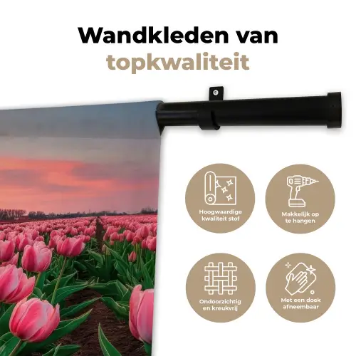 Tulpen - Molen - Nederland Wandkleed katoen klein -sfeer2