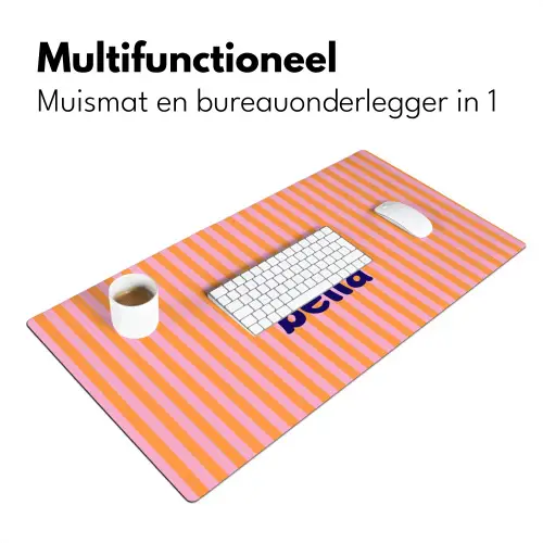 Verticaal - Strepen - Oranje - Ciao bella Muismat XXL klein -sfeer4