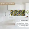 Citroenen - Bloemen - Bladeren - Blauw keuken achterwand 2 middel 871 -sfeer4_NL