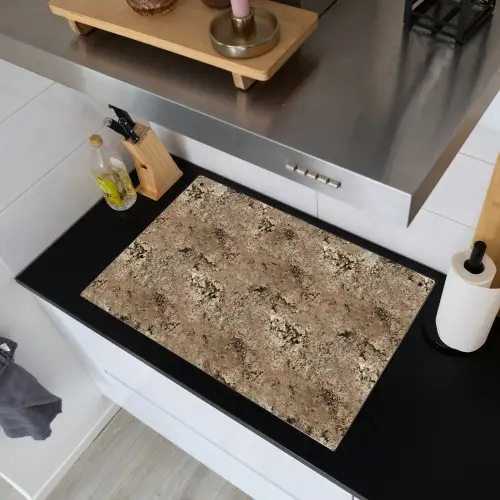 Beige - Graniet - Ruw Inductie beschemer met haakjes klein 777 -sfeer1