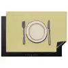 Illustratie - Bord - Bestek - Beige Inductie beschermer vinyl 3mm klein -3d