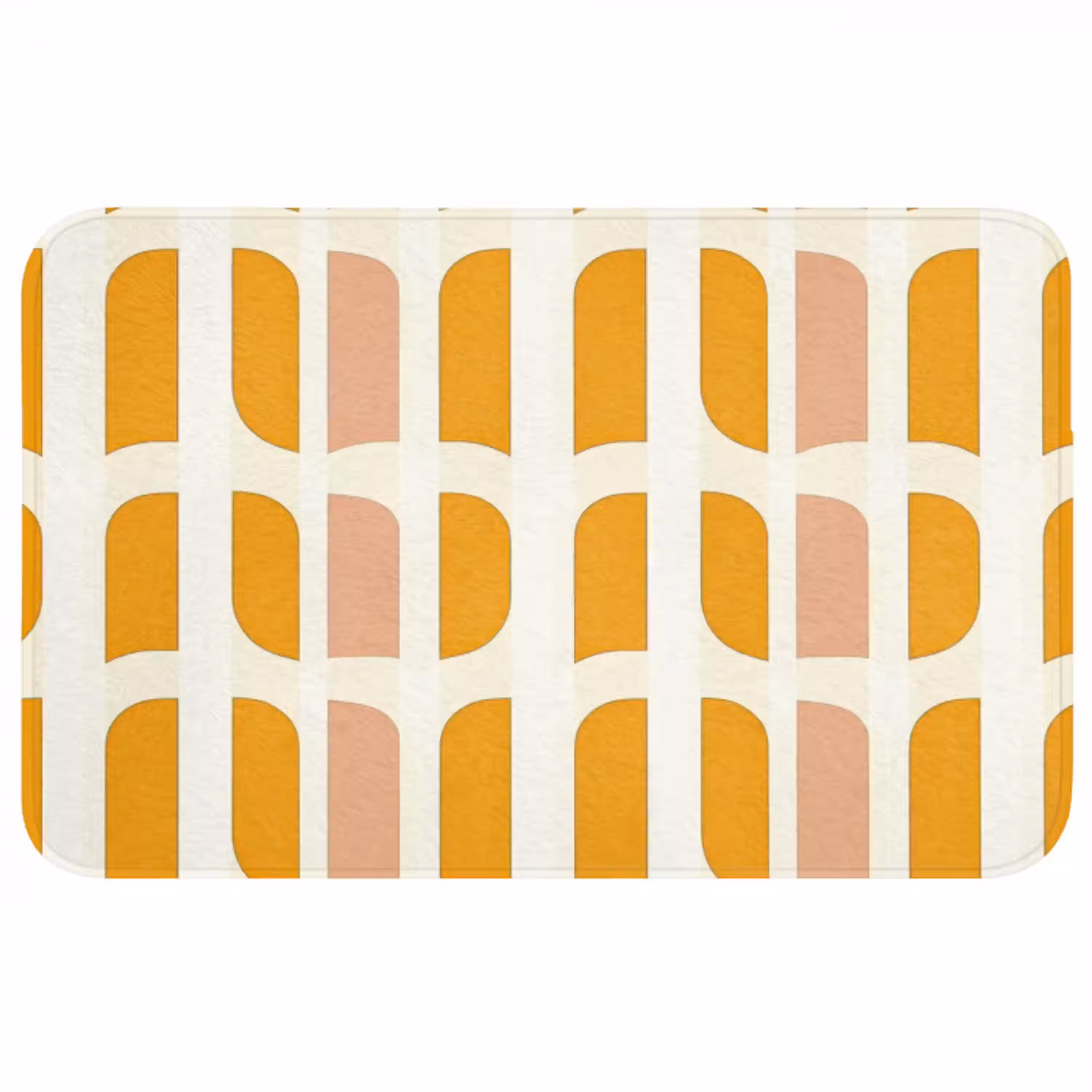 Geometrisch - Patroon - Geel - Roze WCmat middel 1009 -3d