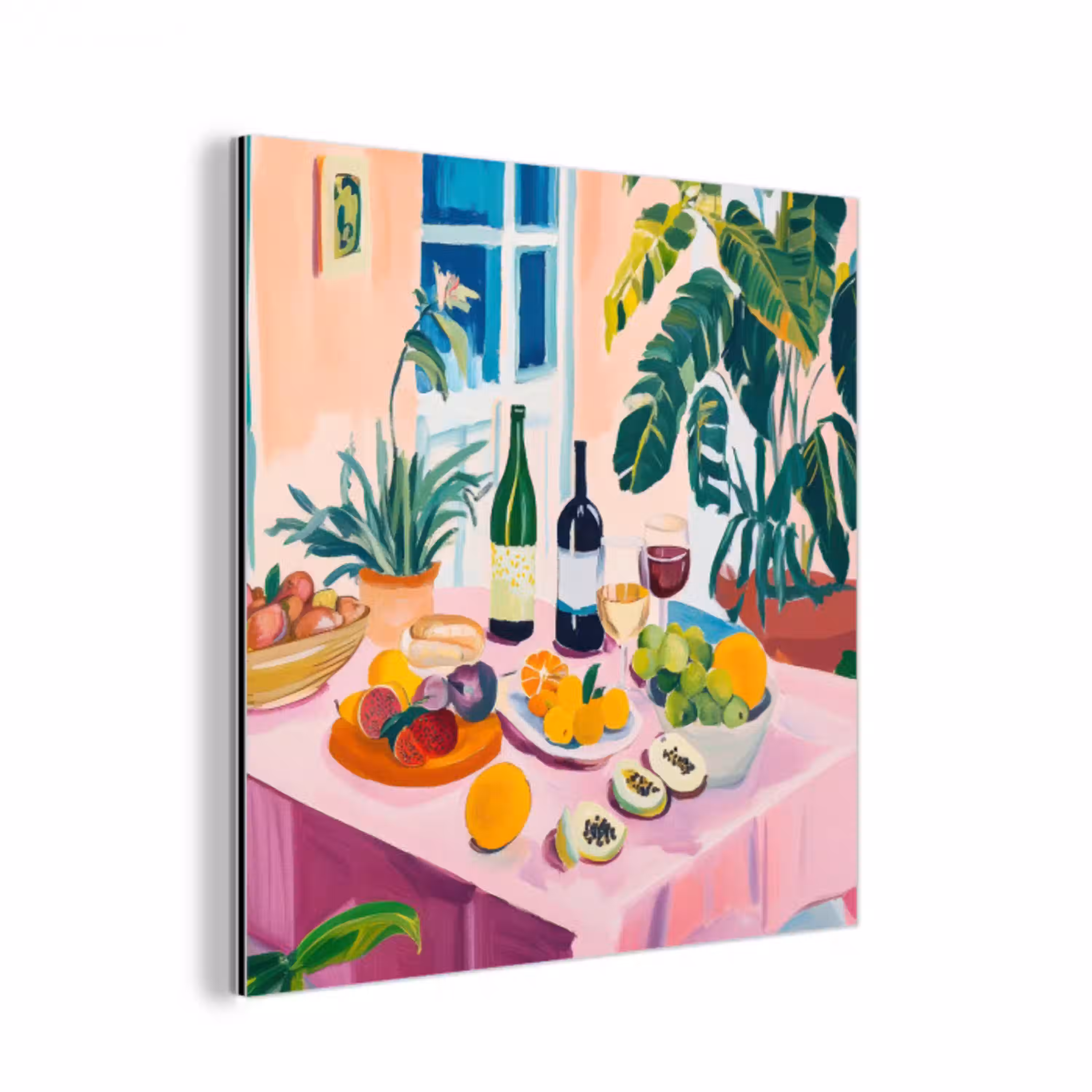 Tafel - Wijn - Fruit aluminium wit klein -3d