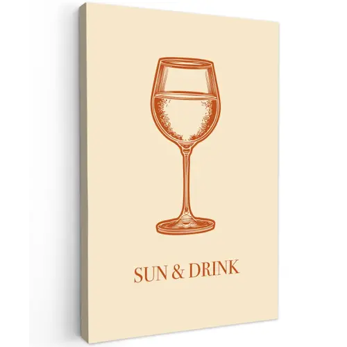 Wijn - Zomer - Quote - Oranje canvas 2cm klein -z3d