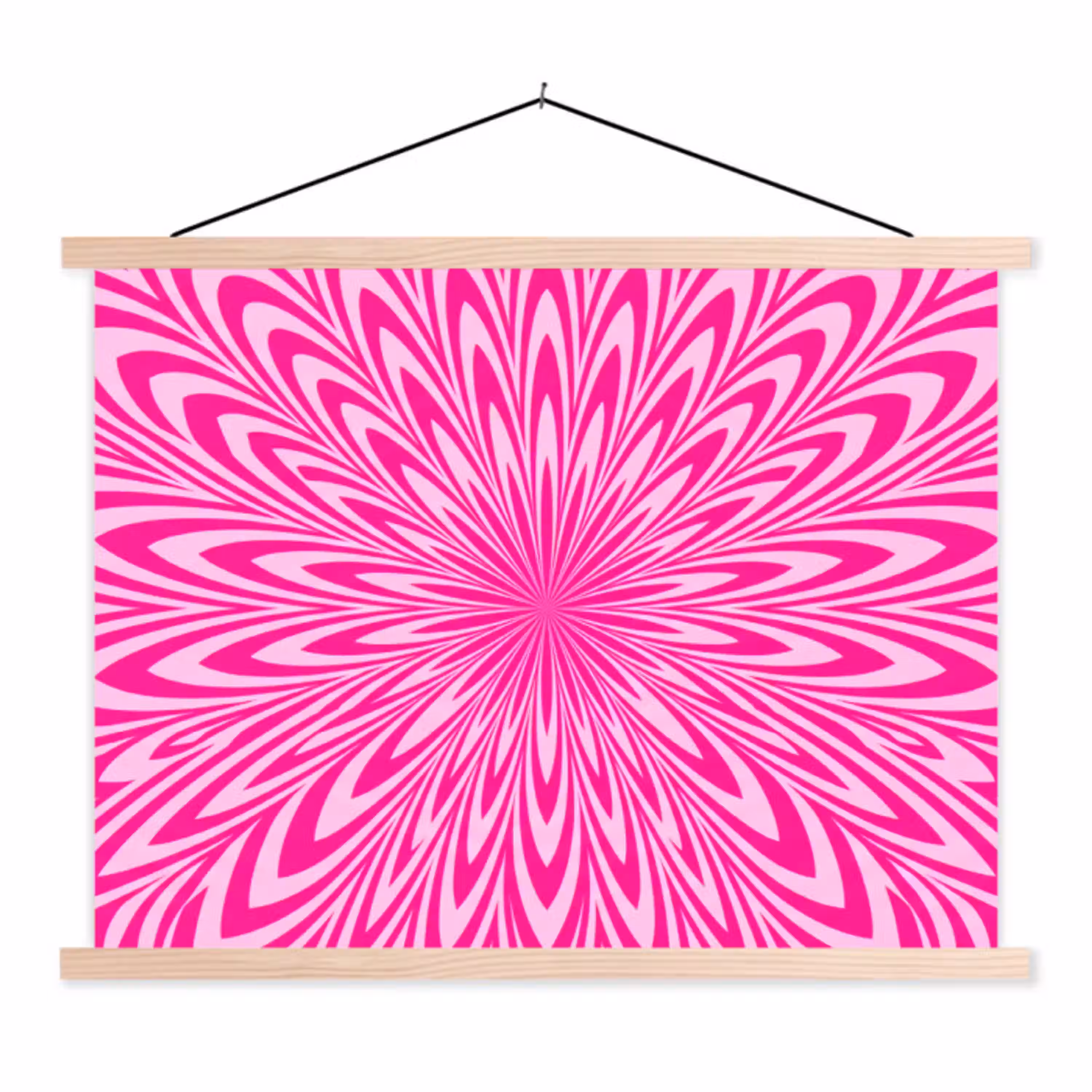 Patroon - Optisch - Roze textielposter latten blank klein -3d