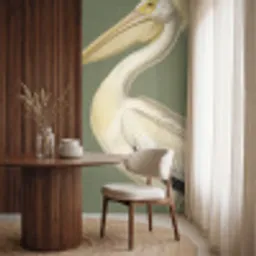 Pelikaan - Wit - Vogel - Klassiek - Natuur Behang Vlies klein -sfeer1