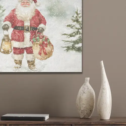 Kerstman- Winter - Sneeuw - Wit - Rood PET vilt klein -sfeer6_closeup