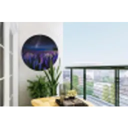 Bloemen - Nacht - Lupine - Sterrenhemel - Paars - Natuur Wandcirkel tuinposter met ringen klein -buiten1