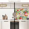 Bladeren - Bloemen - Design keuken achterwand 2 middel 871 -voor-na2_FR