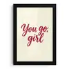 you go girl - Rood - Wit fotolijst zwart zonder passe partout klein -3d