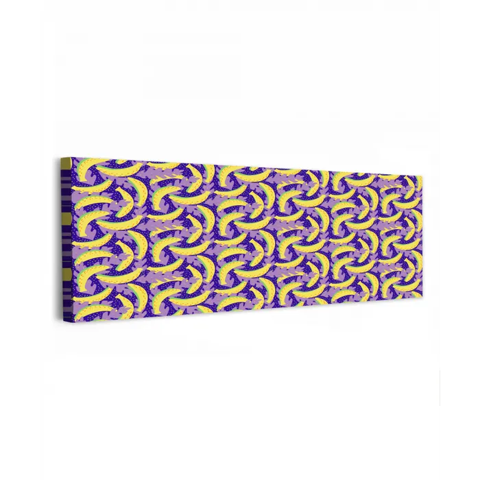 Bananen - Bladeren - Paars canvas 2cm klein 828 -z3d