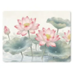 Aquarel - Lotusbloemen - Kleurrijk muismat rubber klein -3d