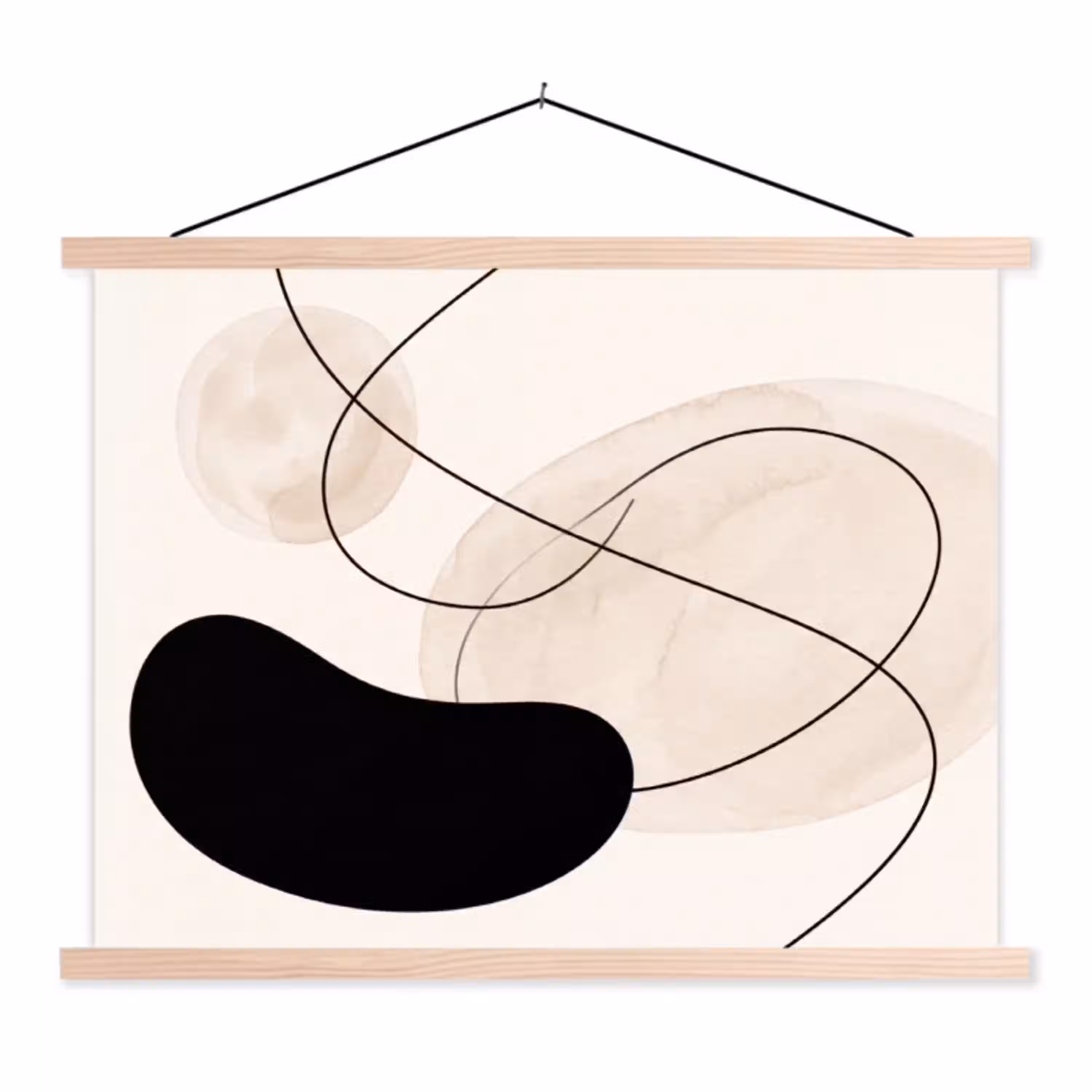 Abstract - Vormen - Kunst textielposter latten blank klein -3d