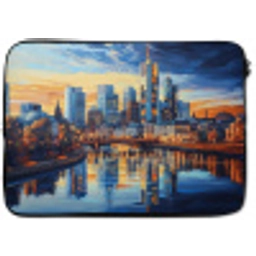 Zonsondergang Frankfurt - Stad - Skyline - Water laptophoes neopreen klein -zkaufland3dotto