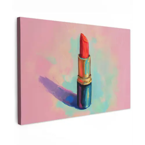Lippenstift - Rood - Penseelstreken canvas 2cm klein -z3d