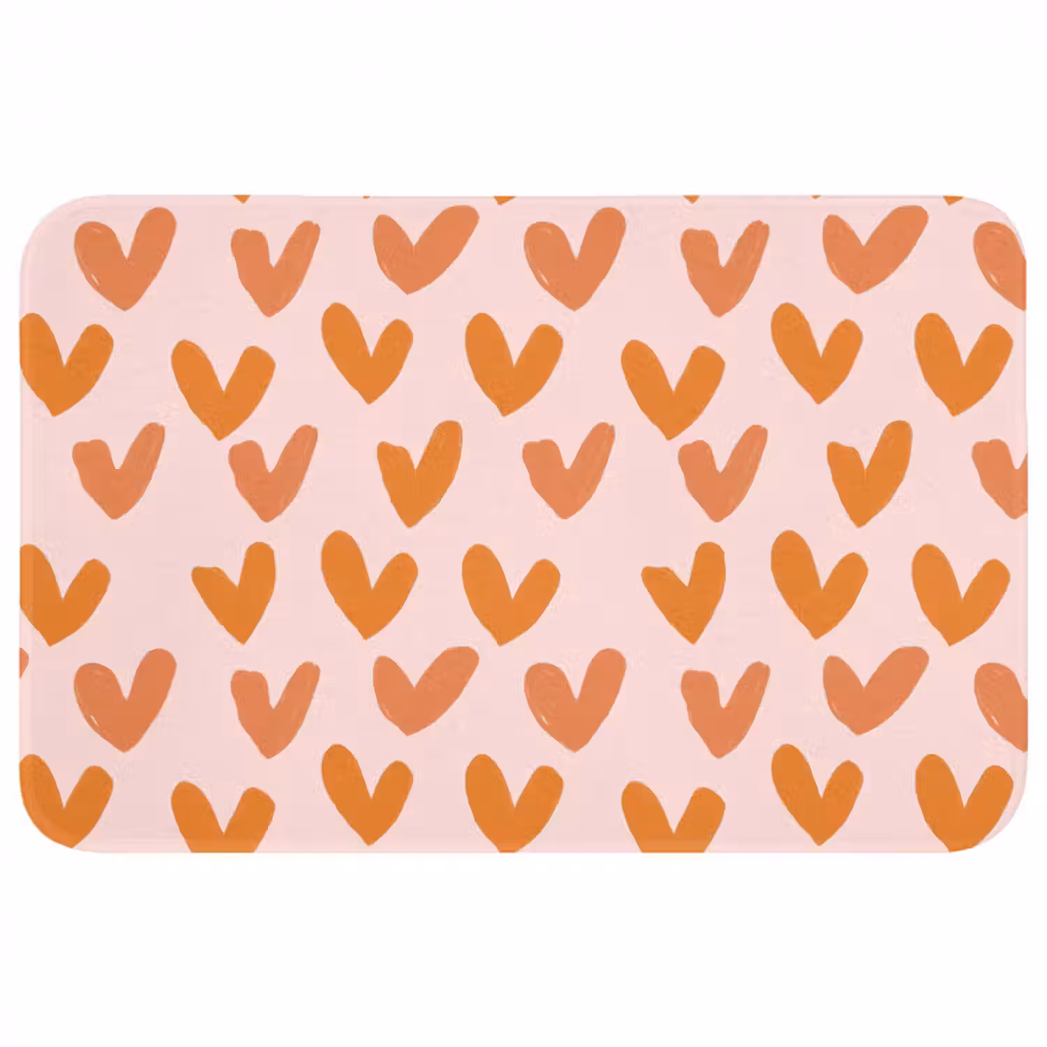 Badematte - Herzen - Signiert - Orange
