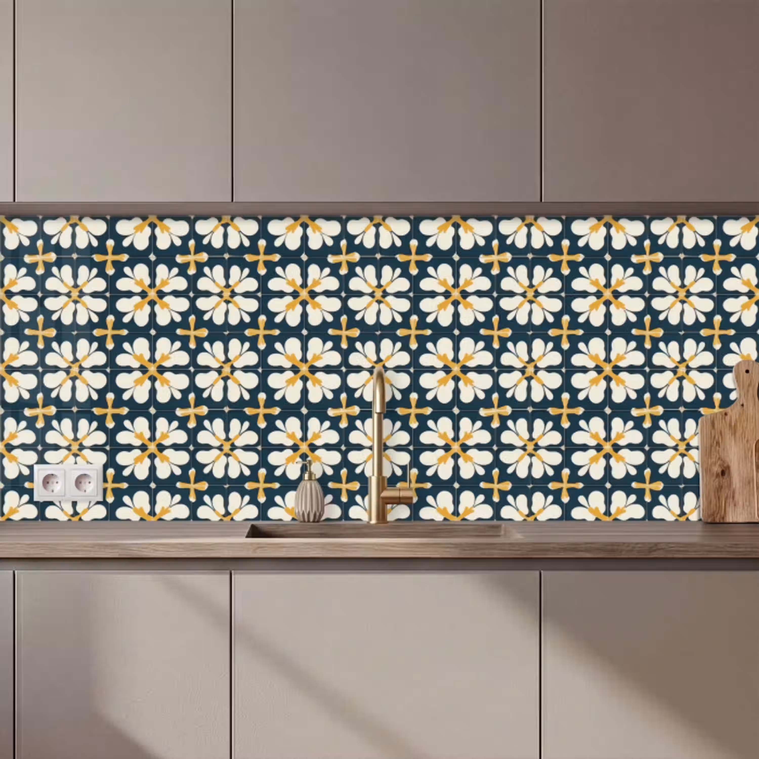 Motief - Tegel - Okergeel keuken achterwand 2 middel 871 zz_3dshopping