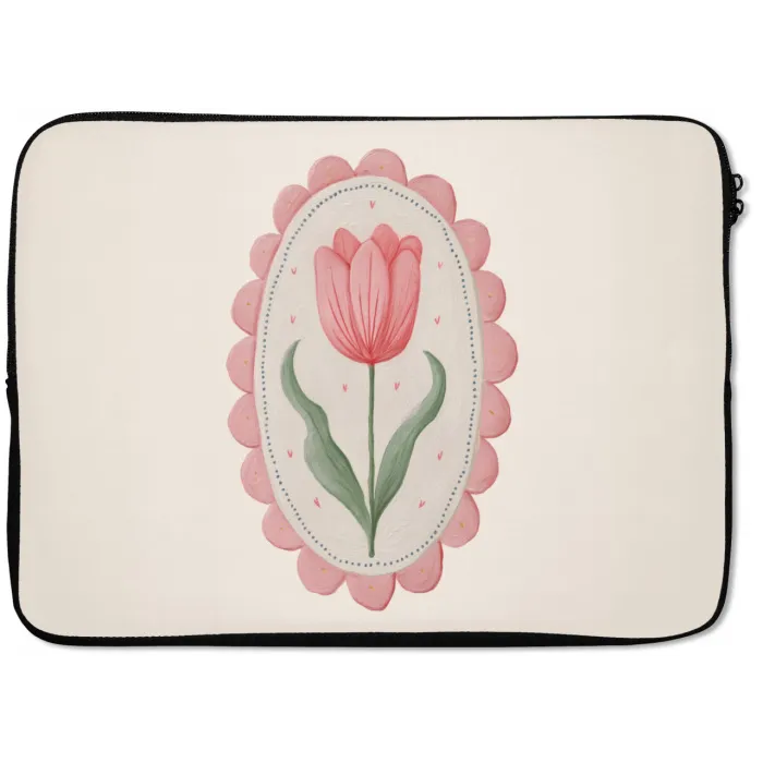 Tulp - Lijst - Ovaal - Illustratie laptophoes neopreen klein -zkaufland3dotto