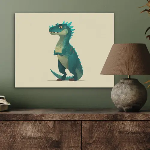 Dinosaurus - Turquoise - Stekels PET vilt klein -sfeer2