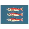 Vissen - Rood - Blauw poster papier klein -3d