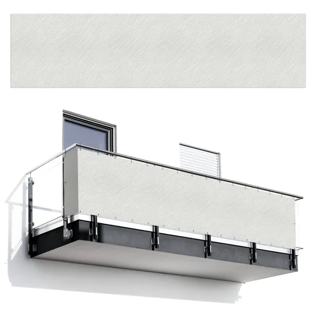 Balkonscherm - Golven - Ribbels - Wit