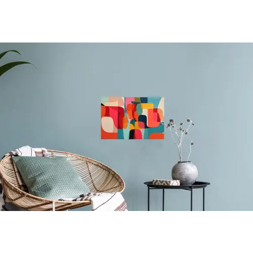 Vormen - Kleurrijk - Abstract - Vlakken Muursticker klein -plant