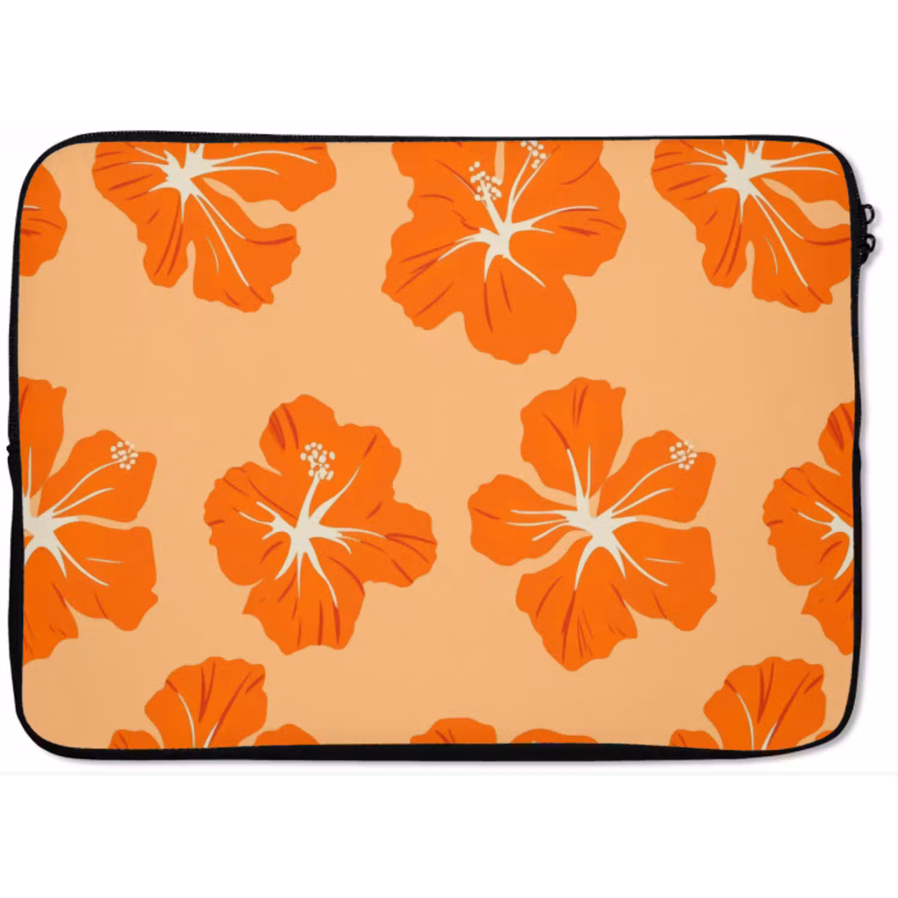 Tropisch - Hibiscus - Oranje laptophoes neopreen klein 279 -zkaufland3dotto