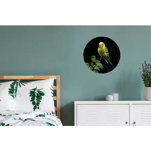 Parkiet - Tak - Bladeren - Geel Wandcirkel aluminium klein -slaapkamer