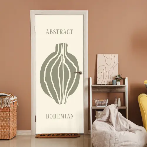 Boho - Groen - Abstract deurposter klein -sfeer1