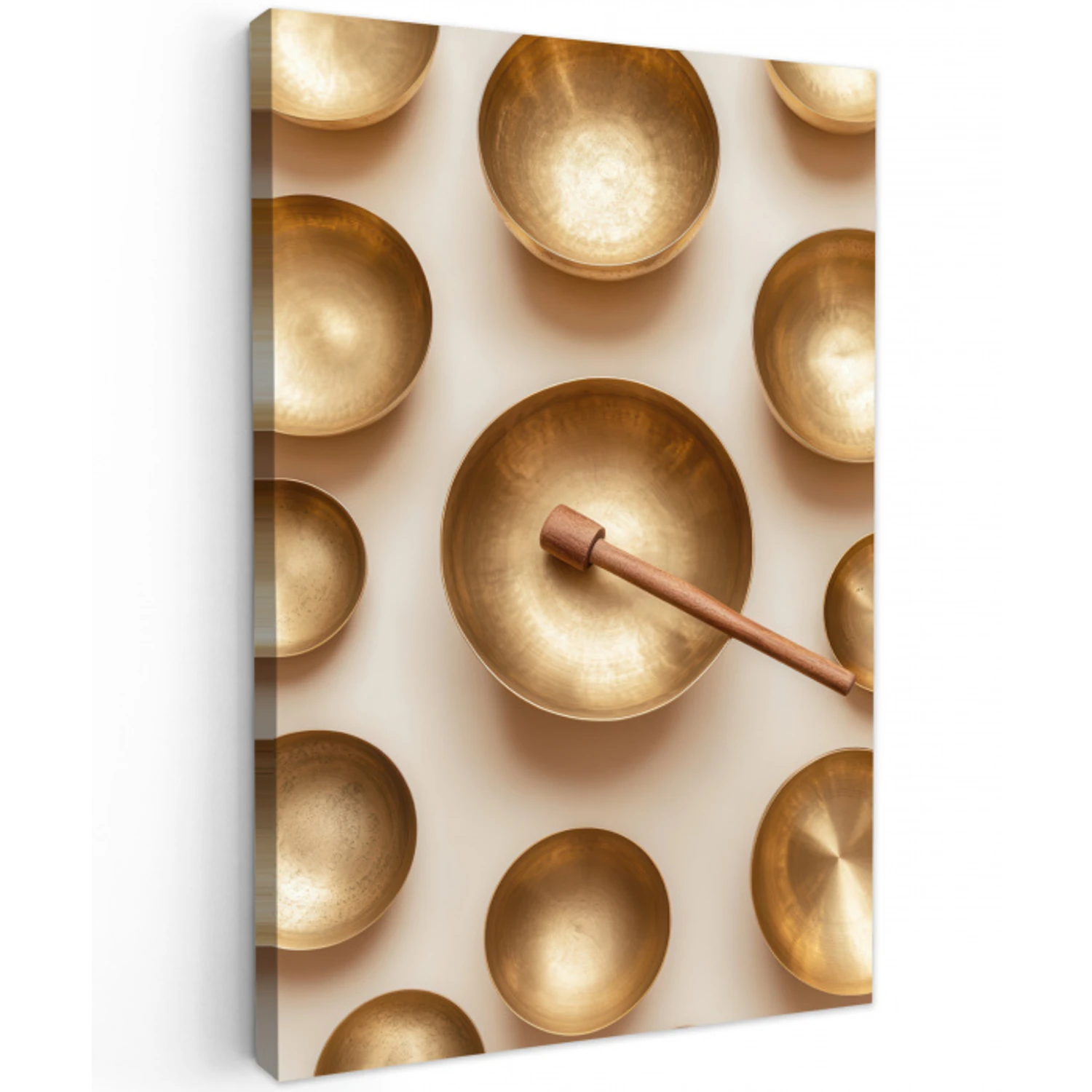 Symmetrisch - Goud - Brons - Balans Tuinposter op houten frame 2 cm dik klein -3d
