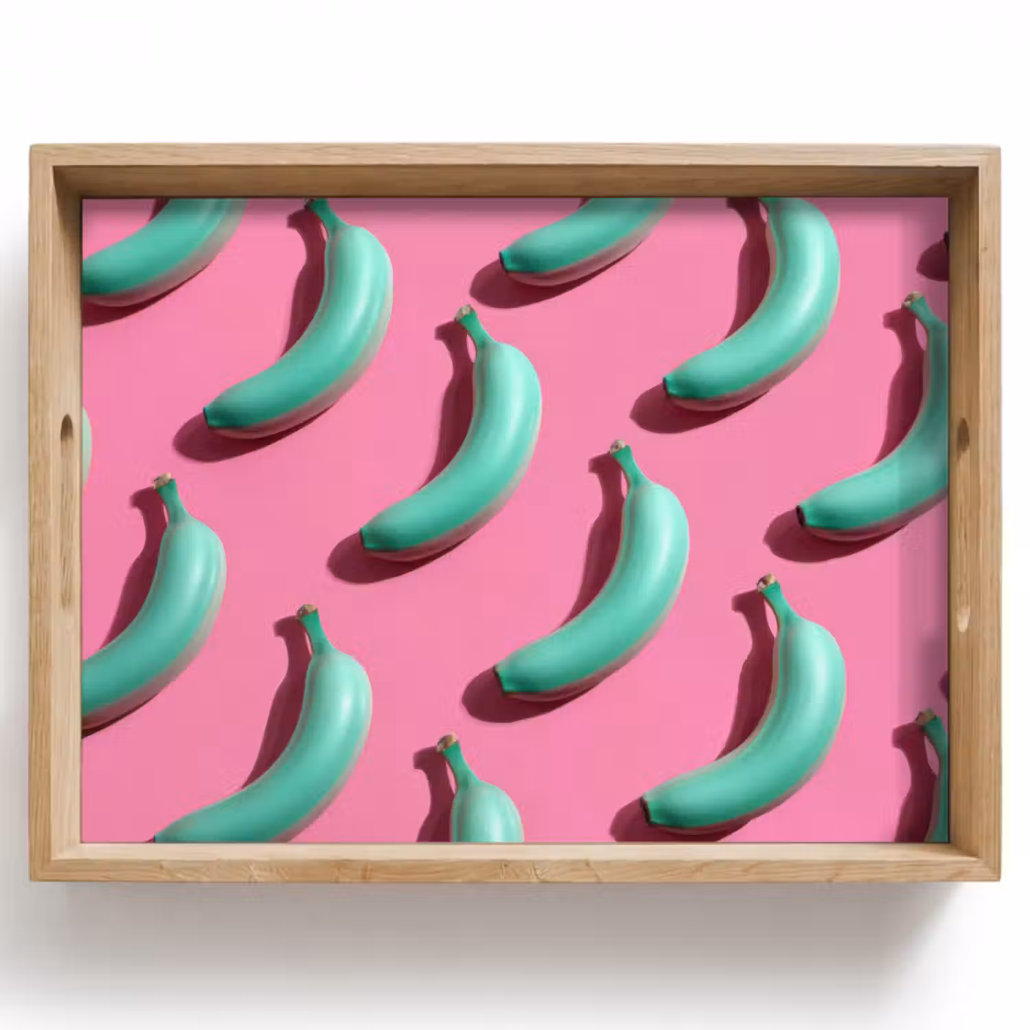 Tablett - Bananen - Muster - Blau - Rosa