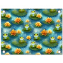 Kikker - Lelies - Groen tuinposter los doek klein 239 -3d
