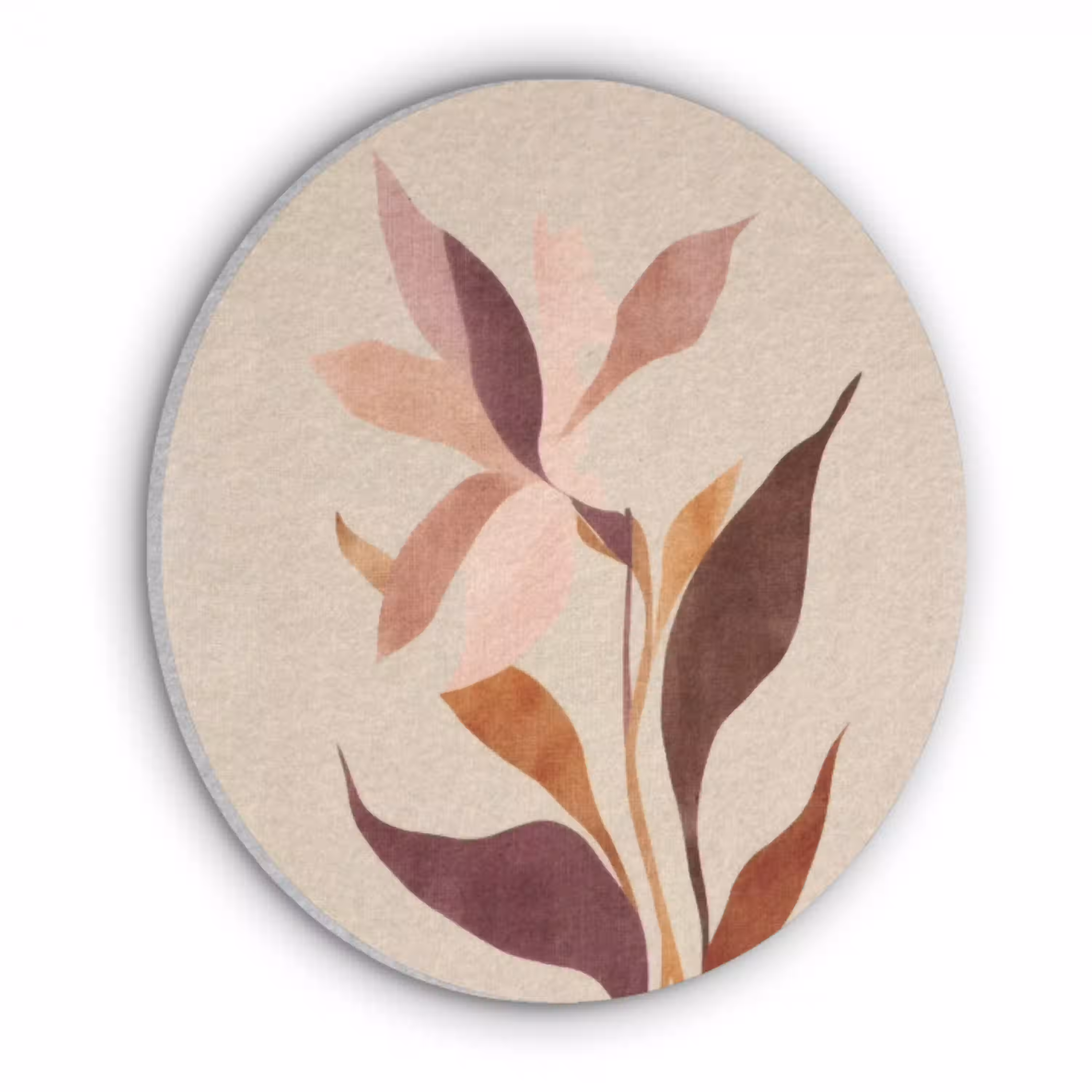 Bloemen - Blaadjes - Minimalistisch - Roze Akoestische PET Vilt - Rond klein -3d