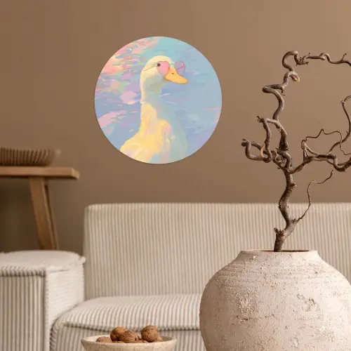 Eend - Zonnebril - Water Wandcirkel behangsticker klein -sfeer1