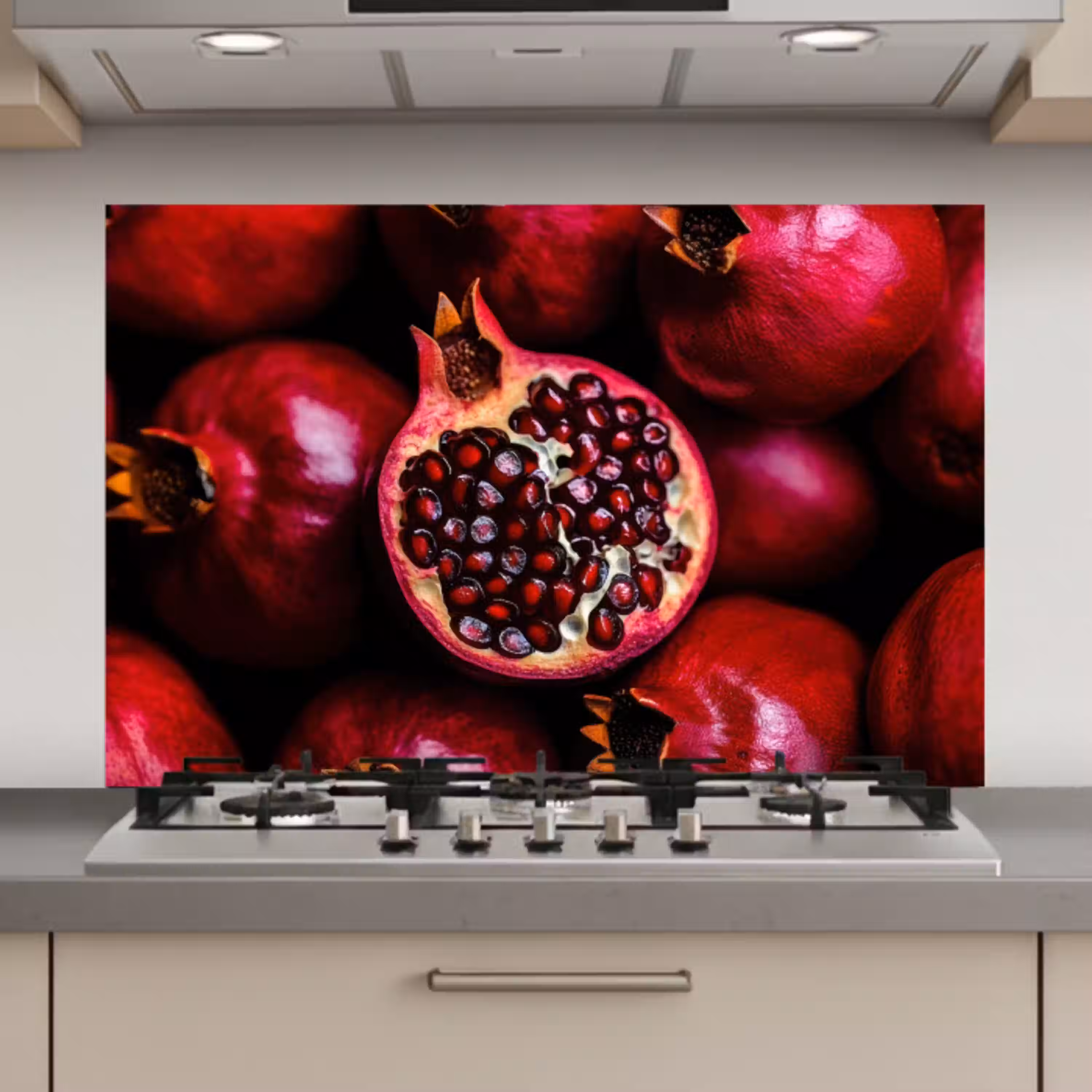 Granaatappel - Rood - Fruit keuken achterwand spatscherm klein -3d_website
