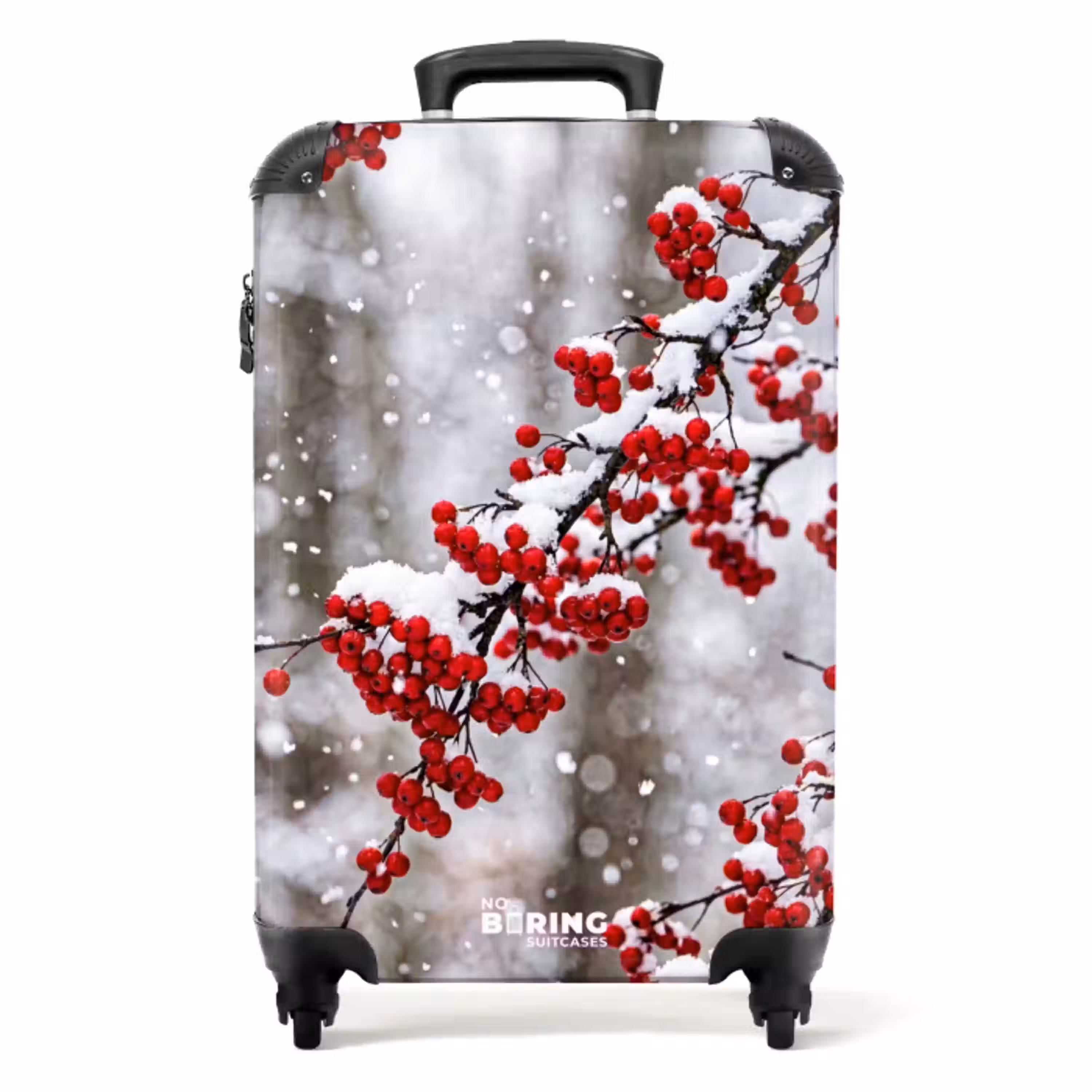 Bessen - Takken - Sneeuw - Winter - Kleurrijk NBS - Handbagage koffer - Volwassenen Unisex middel -productfoto_recht