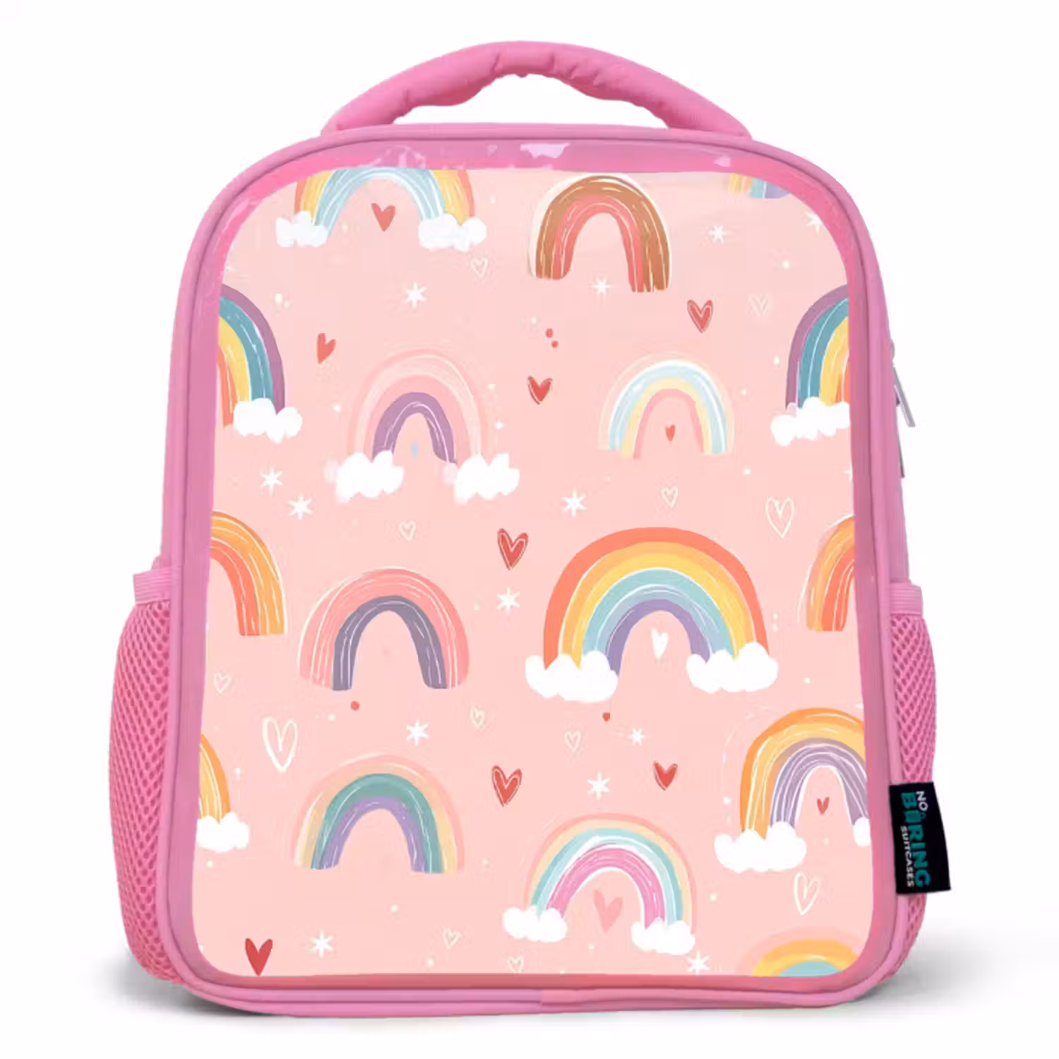Rugzak kind - roze - Regenboog - Patroon - Pastel - Handgetekend