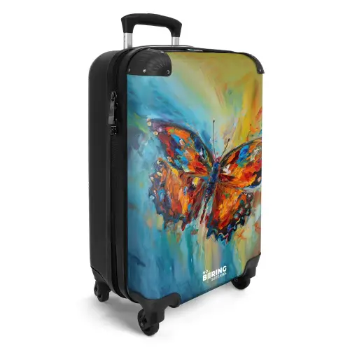 Vlinder als kleurrijk olieverf kunstwerk NBS - Handbagage koffer - Unisex middel -productfoto_3d