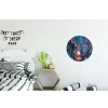 Rendier - Krans - Sprookjesachtig - Blauw Wandcirkel aluminium klein -kinderkamer