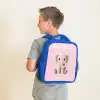 Olifant - Grijs - Baby - Slurf Kinderrugzak - Blauw middel -sfeer2