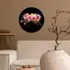 Orchidee - Graffiti - Kleurrijk - Bloemen - Abstract Wandcirkel behangsticker klein -sfeer1