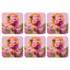 Vrouw - Abstract - Cirkel - Bloemen onderzetter kurk middel -3d