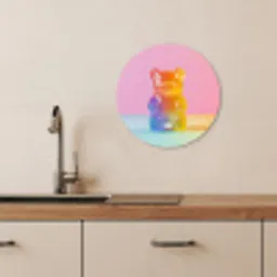 Pastel - Snoep - Gummy KitchenYeah - Keuken - Wandcirkel Forex klein -sfeer3