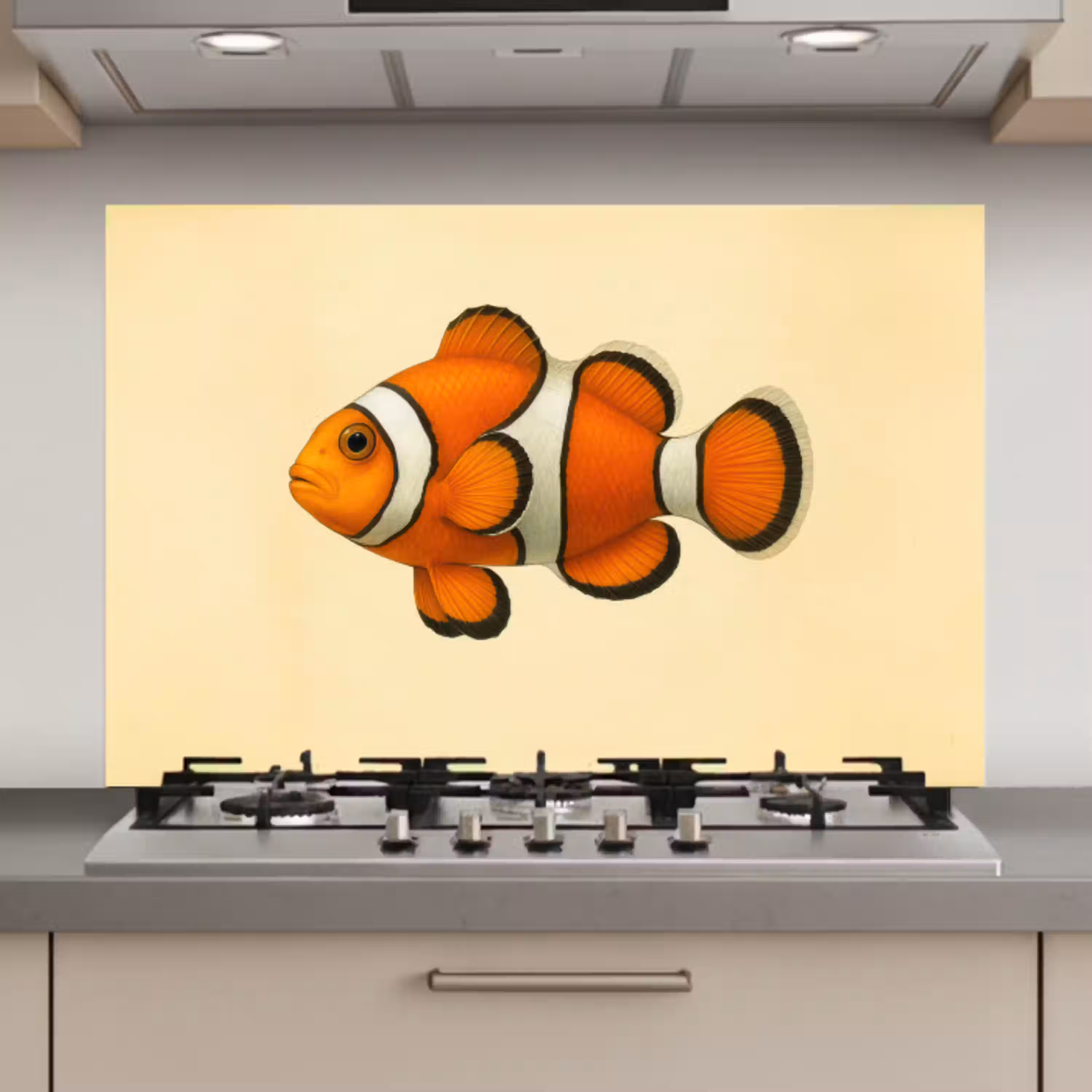 Vis - Oranje - Strepen keuken achterwand spatscherm klein -3d_website