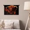 Schotse hooglander - Koe - Hoorns - Portret - Dieren Wandkleed katoen klein -sfeer4