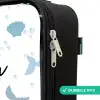Walvissen patroon met schelpen blauw Kinderkoffer - Zwart klein -rits_NL