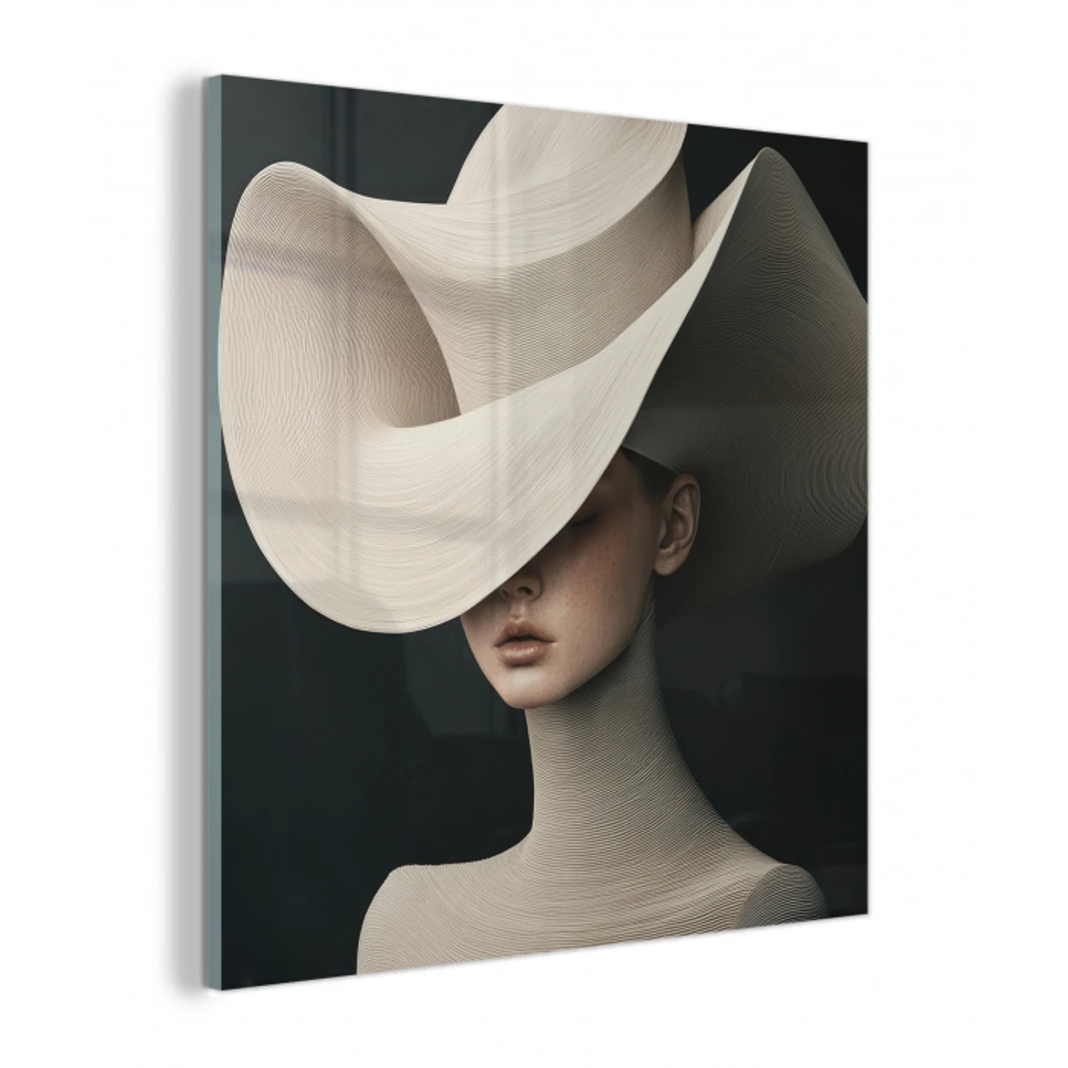 Vrouw - Golvende - Hoed plexiglas 5mm klein -z3d