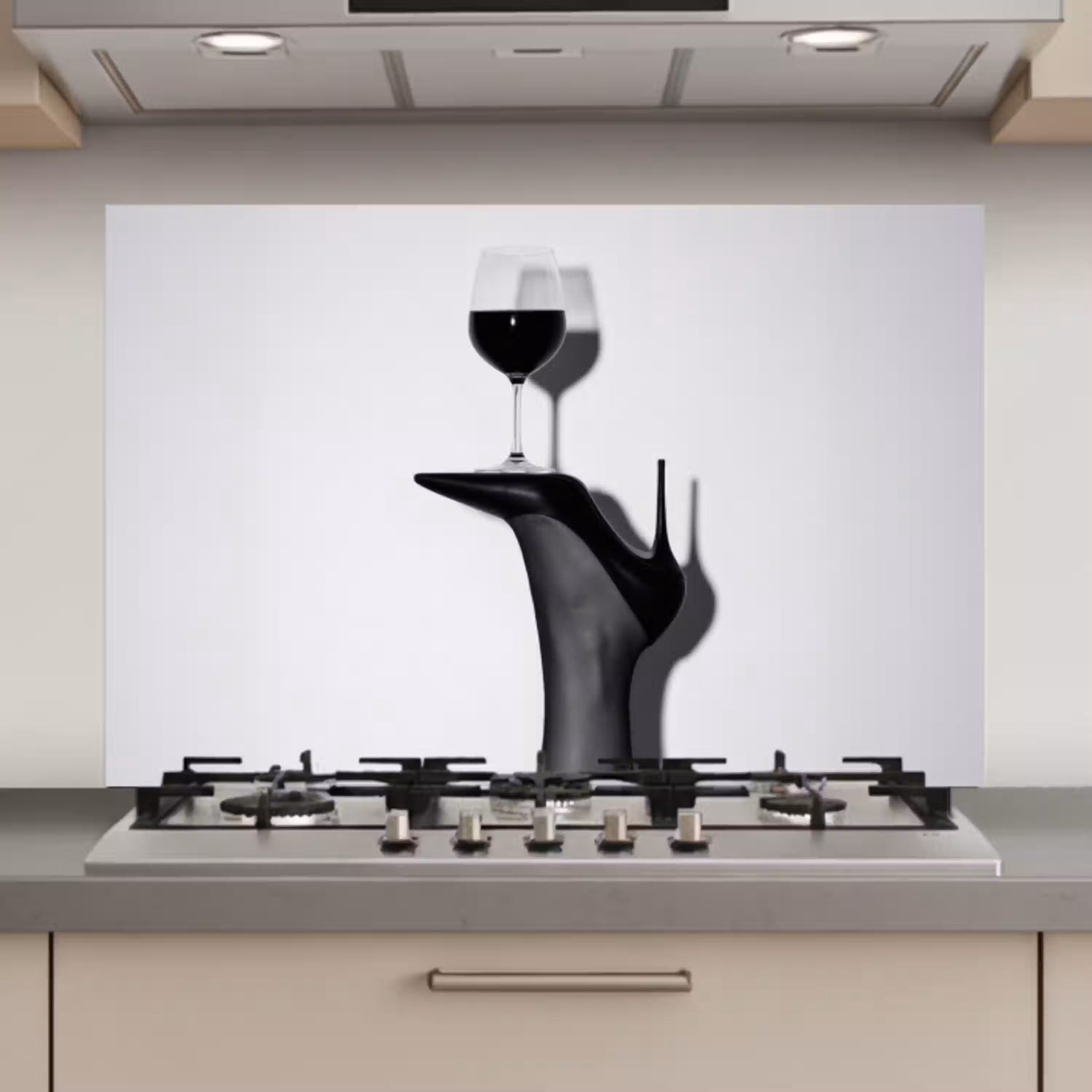 Hak - Wijn - Minimalistisch - Zwart keuken achterwand spatscherm klein -3d_website