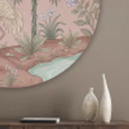 Nostalgisch - Reigers - Roze Akoestische PET Vilt - Rond klein -sfeer5_closeup