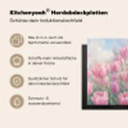 Tulpen - Veld - Lente - Roze Inductie beschemer met haakjes klein -ky-usp-de